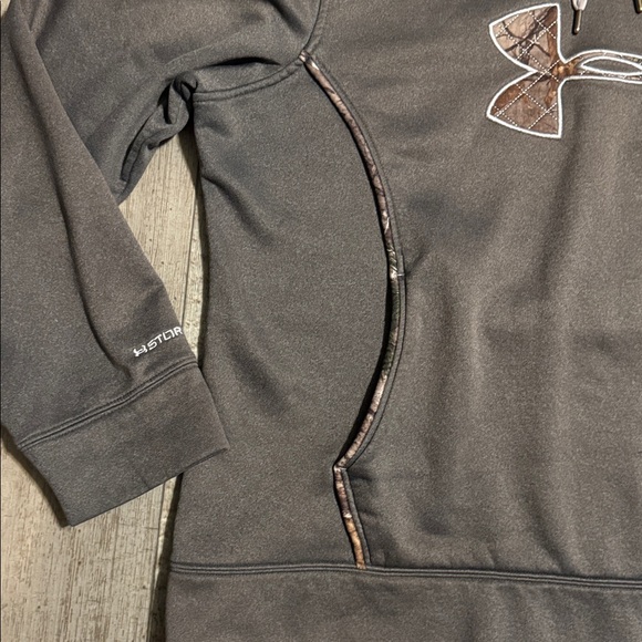 Under Armour Charcoal Hoodie with Camo Details-size 2XL - Picture 4 of 10